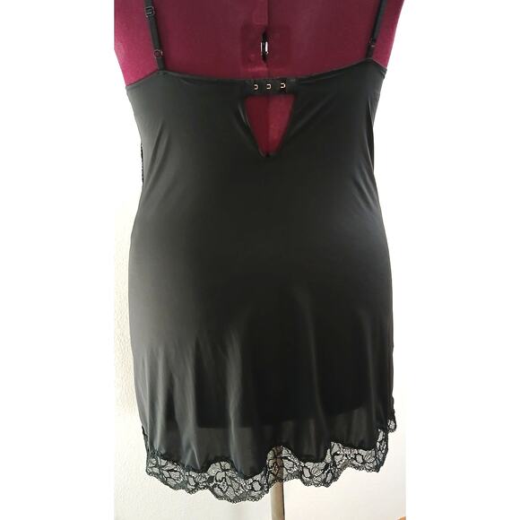 VS Padded Cup Mini Slip Dress 36C black underwire adjustable straps lace nylon - Picture 3 of 14